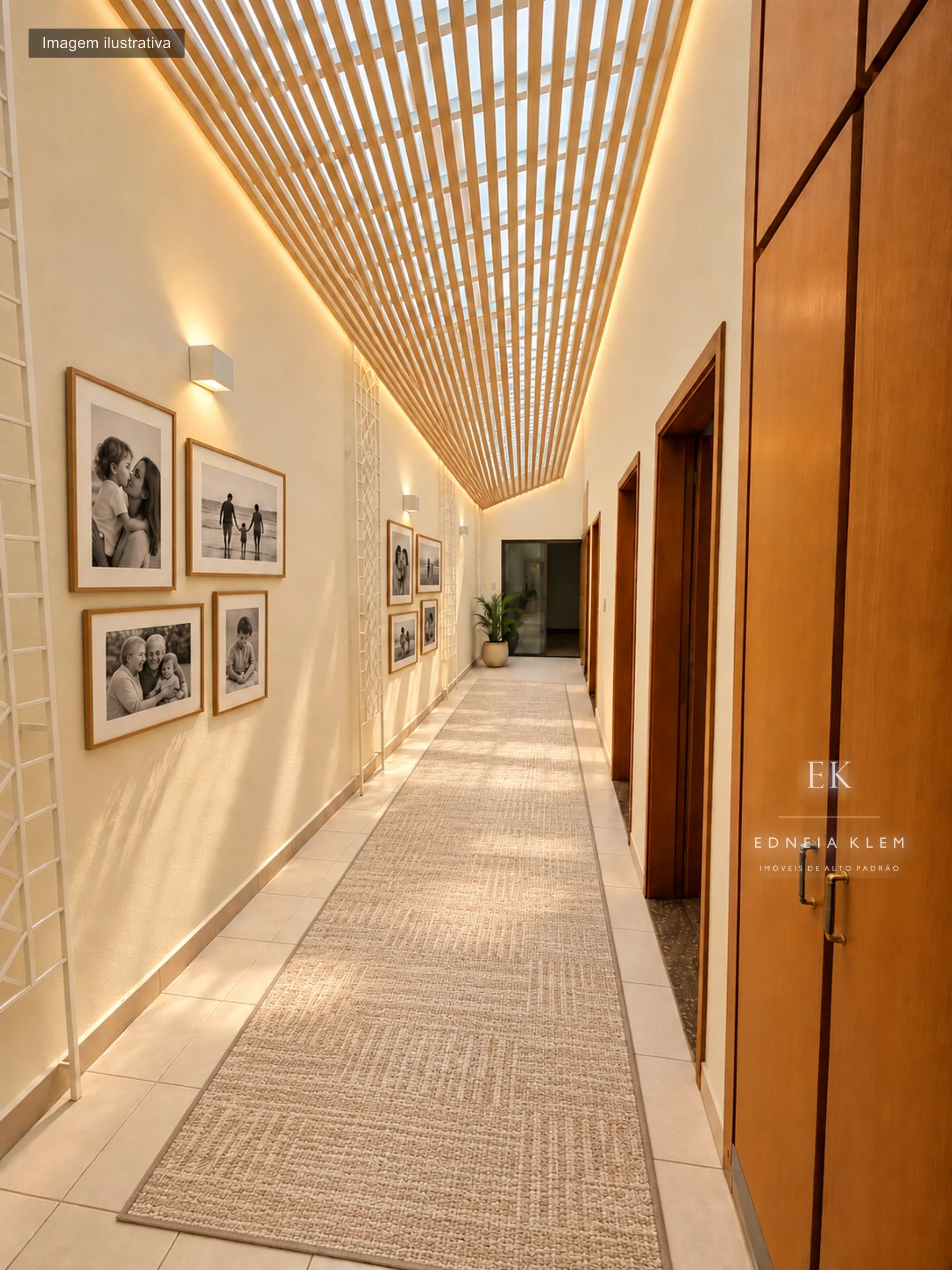 Corredor com luz natural — proposta