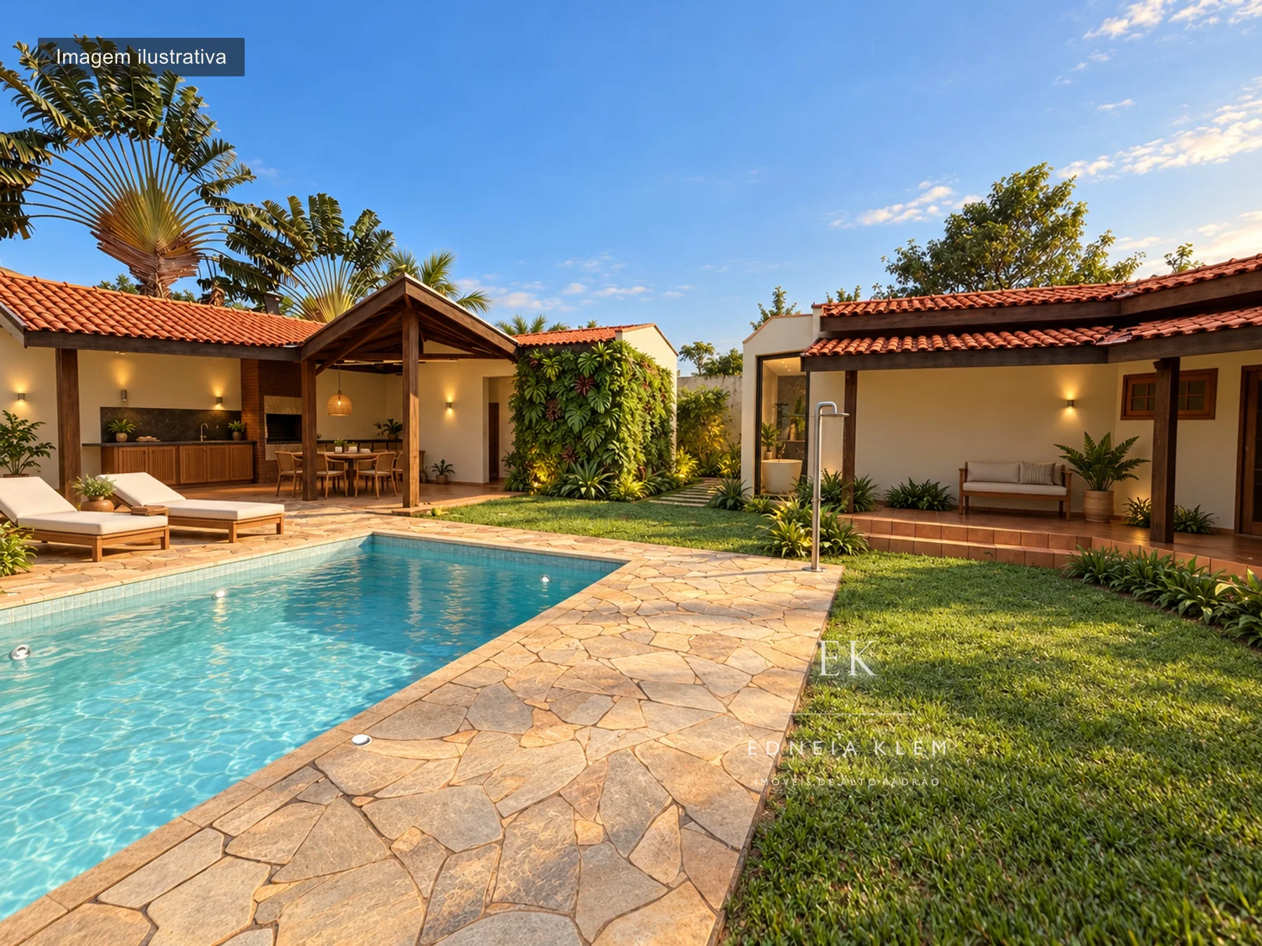 Pátio, piscina e área gourmet — proposta