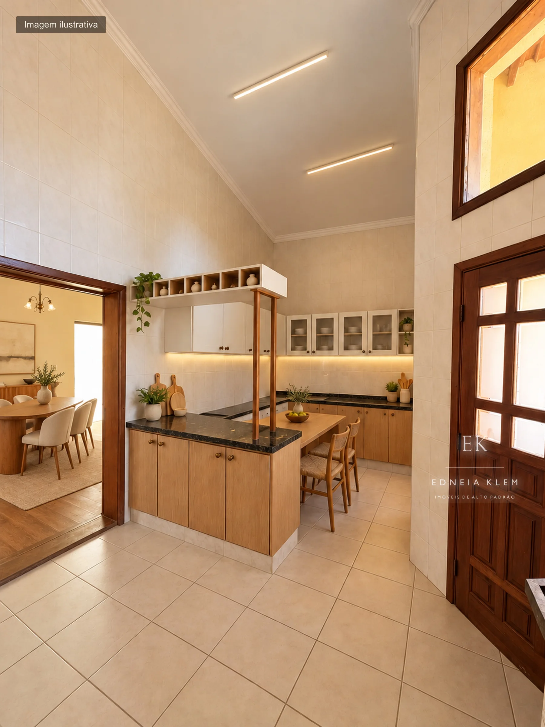 Cozinha com copa, ligada à sala de jantar — proposta
