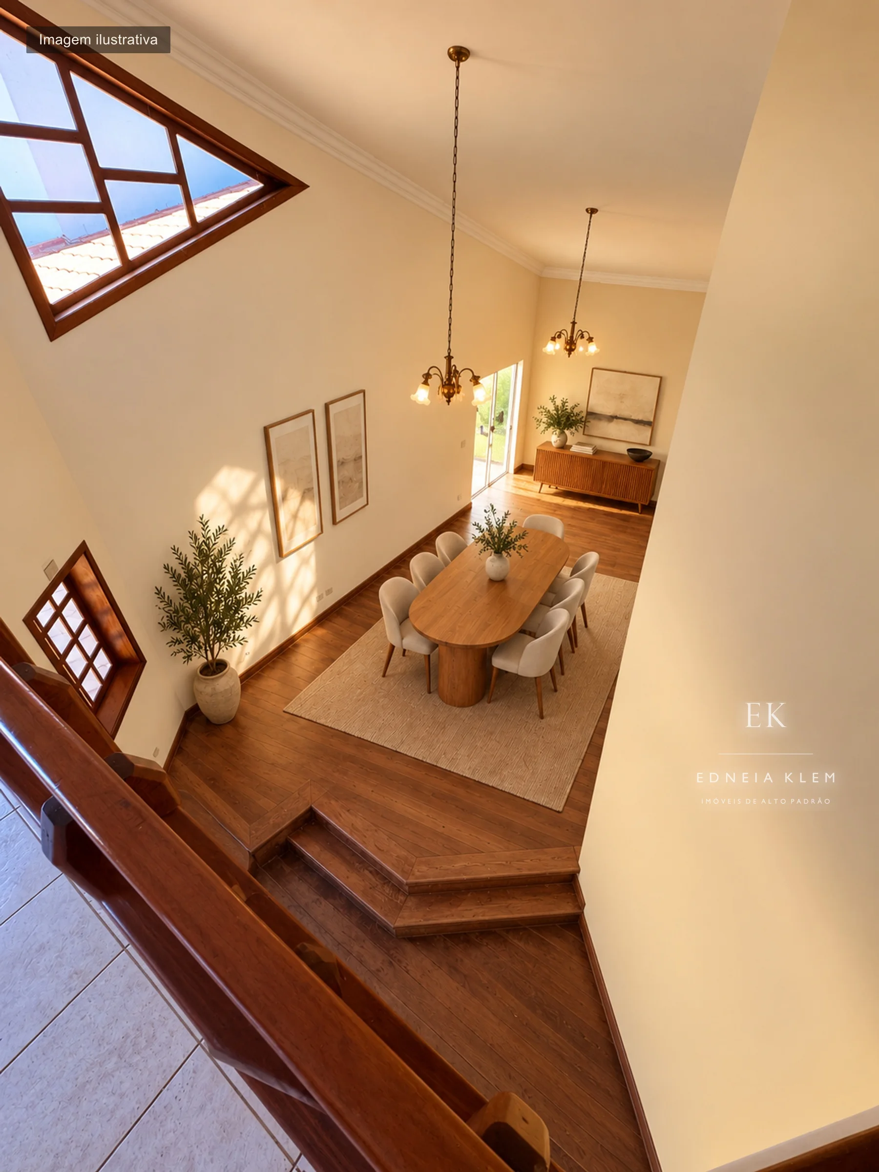 A sala de jantar vista do mezanino — proposta